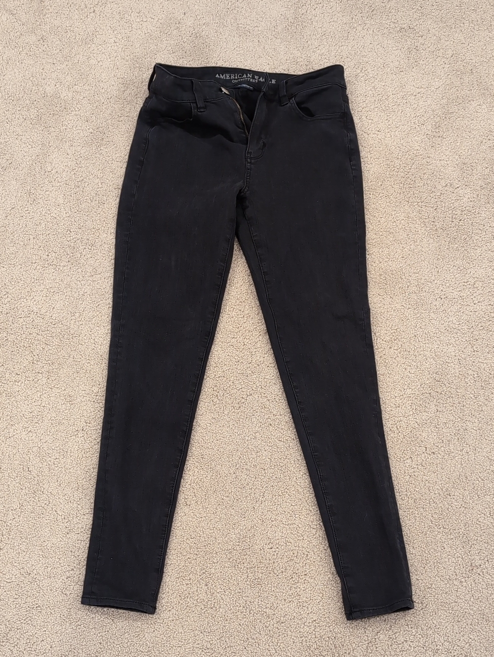 American Eagle Outfitters Black Skinny High-Rise Jeans for Women